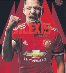  ??  ?? Alexis Sánchez posa con su nueva camiseta, la del Manchester United FOTO: TWITTER