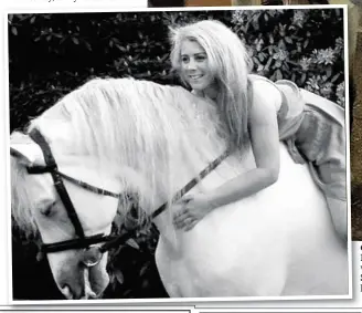  ?? Ormskirk ‘headless horseman’ Hannah Doggett on Jareño, above, who thrilled the crowds at Southport’s Spookport Hallowe’en parade, and, left, without her disguise ??