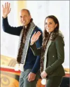  ?? CHRIS JACKSON, GETTY IMAGES ?? Prince William and Catherine, Duchess of Cambridge, visit the Haida Heritage Centre.