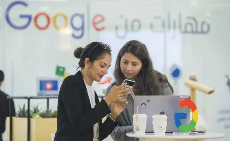  ?? Leslie Pableo for The National ?? Maharat min Google, intended to empower jobseekers, was launched at Youth X Hub in Dubai yesterday