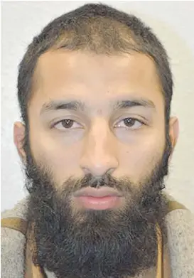  ?? — PHOTOS: THE ASSOCIATED PRESS ?? This handout photo provided by the Metropolit­an Police shows Rachid Redouane, left. Police have named two of the London Bridge attack suspects as Redouane and Khuram Butt, right.