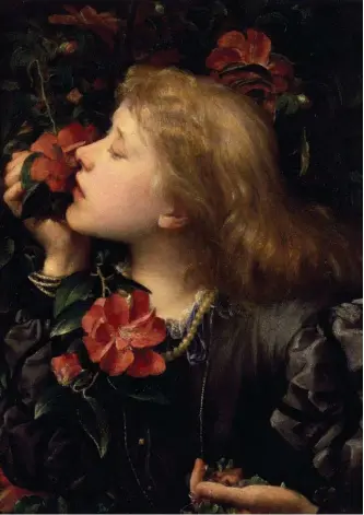  ??  ?? Dame (Alice) Ellen Terry (‘Choosing’) by George Frederic Watts (c 1864). From The Pre-raphaelite Language of Flowers by Debra N Mancoff, Prestel £12.99