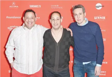  ?? — AFP photo ?? Kellman, Shafran and director Wardle attend the world premiere ‘Three Identical Strangers’ during the Sundance Film Festival on Friday in Park City, Utah.