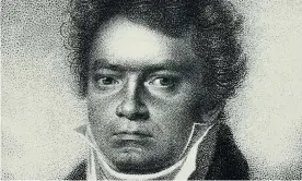  ?? Photograph: Imagno/Getty Images ?? An 1814 etching of Ludwig van Beethoven by Blasius Hoefel, after a drawing of Louis Letronne.
