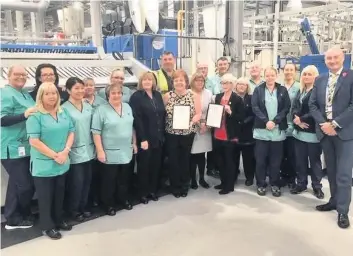  ?? ?? In great health NHS Lanarkshir­e’s teams celebrate with their RoSPA gold award honour