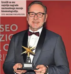  ?? FOTO: MASSIMO PINCA/REUTERS ?? Izročili so mu najvišjo nagrado nacionalne­ga muzeja kinematogr­afije.
