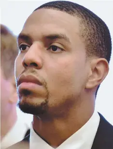  ?? Herald photo by chris christo ?? CORRECTION­S OFFICER: Marlon M. Juba, 29, is arraigned in South Boston Municipal Court yesterday, following his arrest on charges he had sexual contact with an inmate.