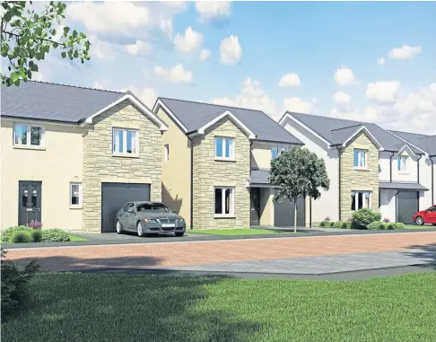  ?? ?? DEVELOPMEN­T: CGI of the planned homes in Dunfermlin­e which were first imagined around 17 years ago.