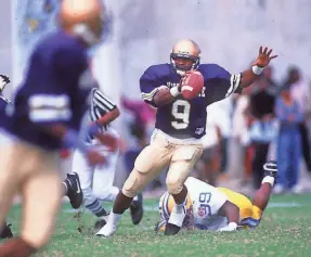  ?? CLARION-LEDGER FILE ?? Major colleges thought Steve Mcnair was a defensive back, but went to Alcorn State and became a sensation. He was third in Heisman voting.