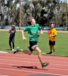  ?? ?? Luke Ball, 18, of Cranberry, competing in a track and field event at the 2022 Transplant Games of America, 12 years after receiving a heart transplant.