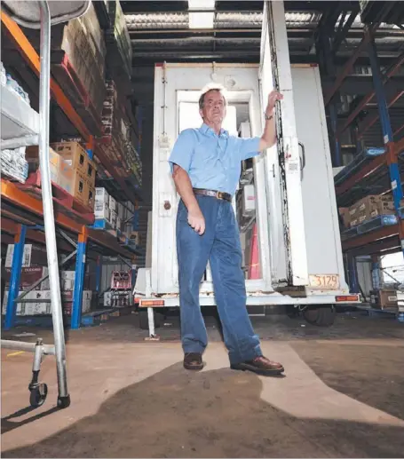  ?? Picture: DANIEL HARTLEY-ALLEN ?? Foodbank general manager Peter Fisher fears food will go to waste without a new freezer