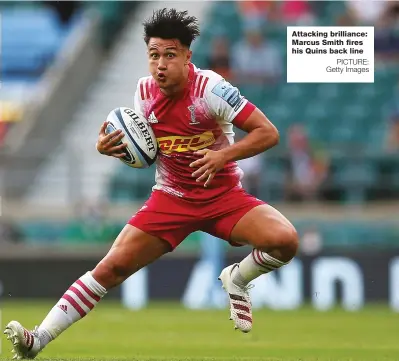  ?? PICTURE: Getty Images ?? Attacking brilliance: Marcus Smith fires his Quins back line