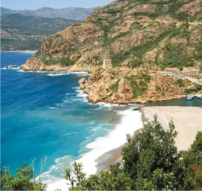  ??  ?? Relax on Corsica’s pristine beaches and, if you’re feeling energetic, explore the rocky landscapes