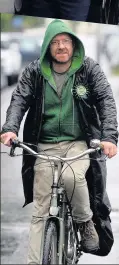  ??  ?? ON HIS BIKE Harvey cycled to vote