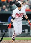  ?? GREG FIUME/GETTY ?? Chance Sisco of the Baltimore Orioles has upset the Minnesota Twins by laying down a bunt against the shift.