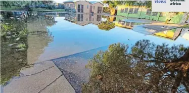  ?? ?? WATER EVERYWHERE: Charles Duna Primary School in New Brighton after the recent rain