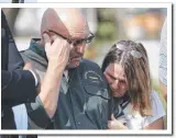  ??  ?? Pastor Frank Pomeroy and his wife, Sherri, outside the church where their daughter, Annabelle, 14, was killed.