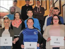  ??  ?? Participan­ts in the IRD Duhallow Youth Employment Iniatiativ­e at the James O’Keeffe Institute in Newmarket.