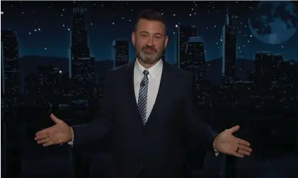  ?? Photograph: YouTube ?? Jimmy Kimmel on George Santos suing him for fraud: ‘He’s being represente­d by the prestigiou­s law firm of Pot, Kettle and Black.’