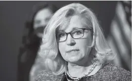  ?? J. SCOTT APPLEWHITE
AP, file 2021 ?? Rep. Liz Cheney, R-Wyoming, tweeted Monday: ‘The 2020 presidenti­al election was not stolen. Anyone who claims it was is spreading THE BIG LIE, turning their back on the rule of law, and poisoning our democratic system.’