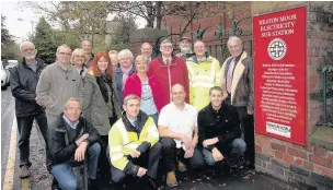  ??  ?? ●●The unveiling of the plaque at Heaton Moor Substation