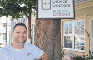  ?? DAVE STEWART/THE GUARDIAN ?? Cory Rusk, owner of Device Doctors in Charlottet­own, says demand has been so great since opening his doors in April that he’s had to hire more staff and open a second location in Summerside.