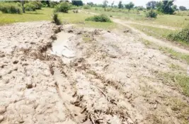  ?? ?? A secton of Jumda road where the convoy of Bauchi first lady was trapped