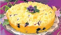  ?? COURTESY VERA DAWSON ?? Blueberry all-day cake topped with lemon streusel.