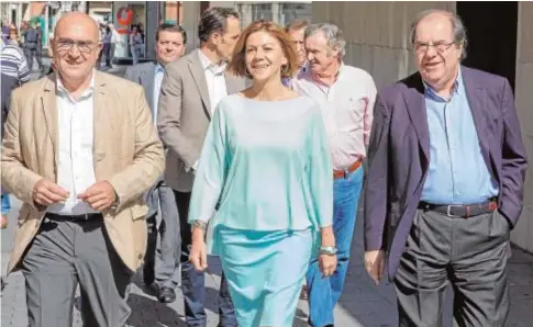  ?? F. HERAS ?? Jesús Julio Carnero y Juan Vicente Herrera acompañan a María Dolores de Cospedal en Valladolid