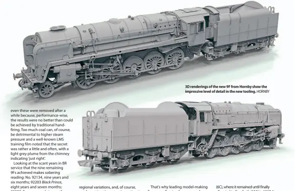  ??  ?? 3D renderings of the new 9F from Hornby show the impressive level of detail in the new tooling. HORNBY