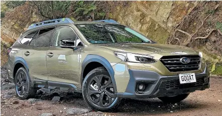  ?? DAMIEN O’CARROLL/STUFF ?? Subaru’s Outback is one handsome wagon, the X adds more gloss black. And some green.