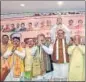  ?? HT PHOTO ?? UP deputy chief minister Keshav Prasad Maurya addressing party workers in Mainpuri on Wednesday