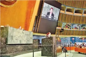  ??  ?? Maria Fernanda Espinosa Garces, President of the 73rd Session of the UN General Assembly, delivers her remarks at the Commemorat­ive Event for Victims of the Easter Sunday Attacks in Sri Lanka held on 3rd May 2019