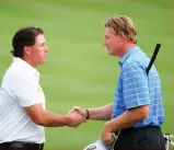  ??  ?? At the 1984 Junior World Championsh­ip, Ernie Els won the Boys 13-14 division. One of his main competitor­s was Phil Mickelson.