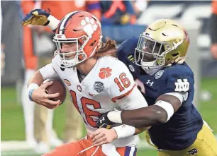  ?? USA TODAY ?? Clemson QB Trevor Lawrence is expected to be the top pick, but Notre Dame linebacker Jeremiah Owusu-Koramoah is also likely a first-rounder.