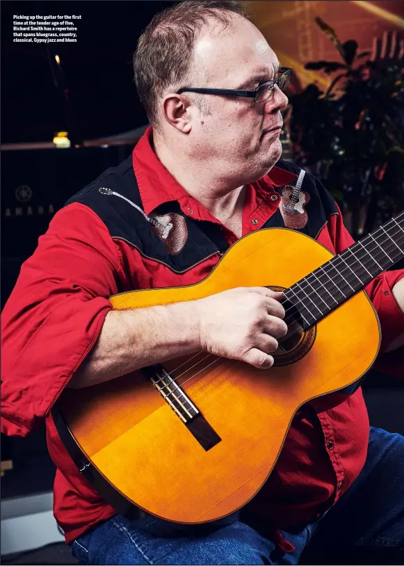  ??  ?? Picking up the guitar for the first time at the tender age of five, Richard Smith has a repertoire that spans bluegrass, country, classical, Gypsy jazz and blues