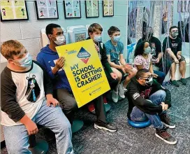  ?? COURTESY ?? The new sensory calming room at Mountain View High School in Lawrencevi­lle provides a safe space for students to de-stress and refocus.