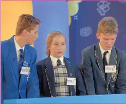  ??  ?? The mixed team from Glenwood House Primary school and York High school are Mattew van Helsdingen, 15, Nicole van Helsdingen, 12, and Derick Hill, 15.