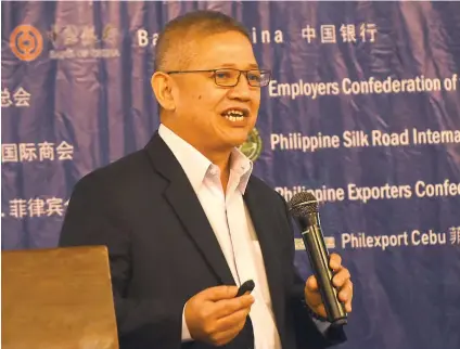  ?? SUNSTAR FOTO / RUEL ROSELLO ?? DIGITAL IS THE WAY TO GO.Glenn Penaranda, commercial consellor of the Philippine Trade and Investment Center in Beijing, says going into e-commerce will get more attention from Chinese consumers.