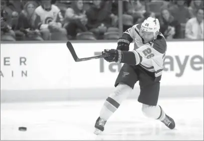  ?? DAVID ZALUBOWSKI / ASSOCIATED PRESS FILE ?? St. Louis Blues center Paul Stastny scores a goal against the Colorado Avalanche on Oct. 19. The Vegas Golden Knights signed Stastny to a $19.5 million, three-year deal.