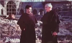  ??  ?? Br Michael McMullen and Fr Malachy during constructi­on of the Shrine and chapels