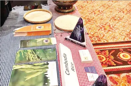  ?? FACEBOOK ?? A table set up to display Cambodian rice at the World’s Best Rice Competitio­n in China.