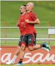  ?? Foto: dpa ?? Im Gleichschr­itt vorneweg: Franck Ribé ry (links) und Arjen Robben.