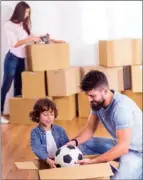  ??  ?? Putting children’s favorite belongings in a special box to be unpacked mrst is one way to help make a move easier on youngsters.