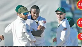  ?? — AP ?? South Africa pacer Kagiso Rabada celebrates the wicket of Steven Smith.