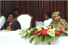  ?? ?? First Lady Dr Auxillia Mnangagwa and her Malawian counterpar­t, Mrs Monica Chakwera, follow proceeding­s during a dinner hosted by their Mozambican counterpar­t, Dr Isaura Nyusi, at the Presidenti­al Palace in Maputo, Mozambique, on Friday. — Pictures: John Manzongo