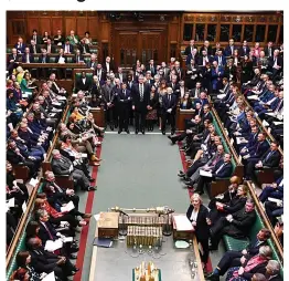  ?? ?? Brutal grilling… a packed House listens to the Prime Minister