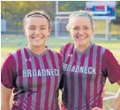  ?? KARL MERTON FERRON/BALTIMORE SUN ?? Broadneck, along with Hailey Small, left, and Maddie Bragaw, will face Anne Arundel County rival Severna Park tonight.
