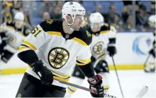  ?? JEFFREY T. BARNES/THE ASSOCIATED PRESS ?? Boston Bruins’ newly aquired forward Rick Nash skates prior to the first period of an NHL hockey game against the Buffalo Sabres, on Sunday, in Buffalo, N.Y.