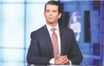  ?? THE ASSOCIATED PRESS ?? Donald Trump Jr. is interviewe­d by host Sean Hannity on his Fox News Channel television program Tuesday in New York.